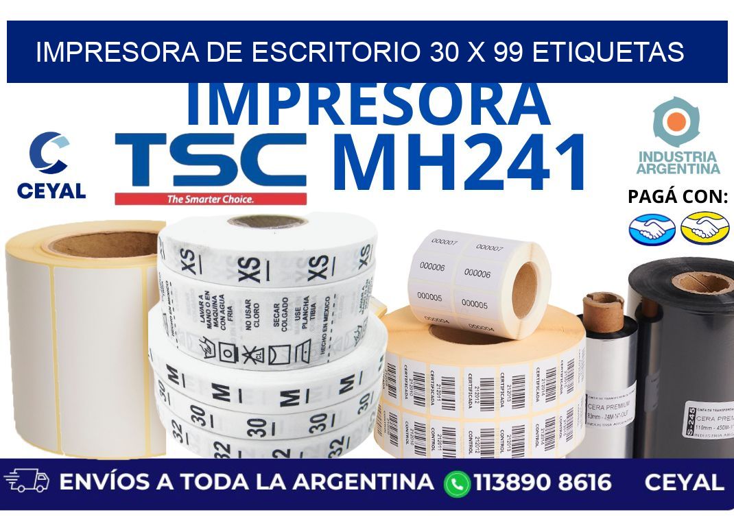 impresora de escritorio 30 x 99 etiquetas