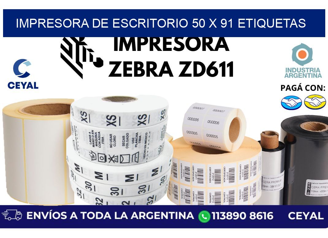 impresora de escritorio 50 x 91 etiquetas