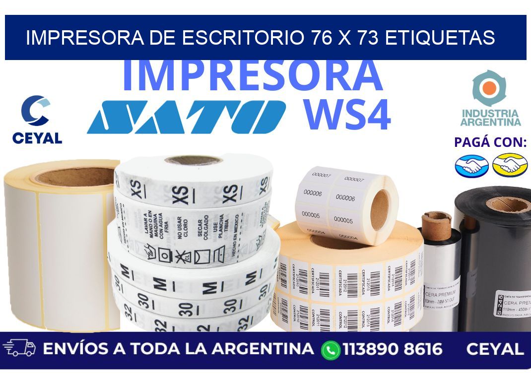 impresora de escritorio 76 x 73 etiquetas