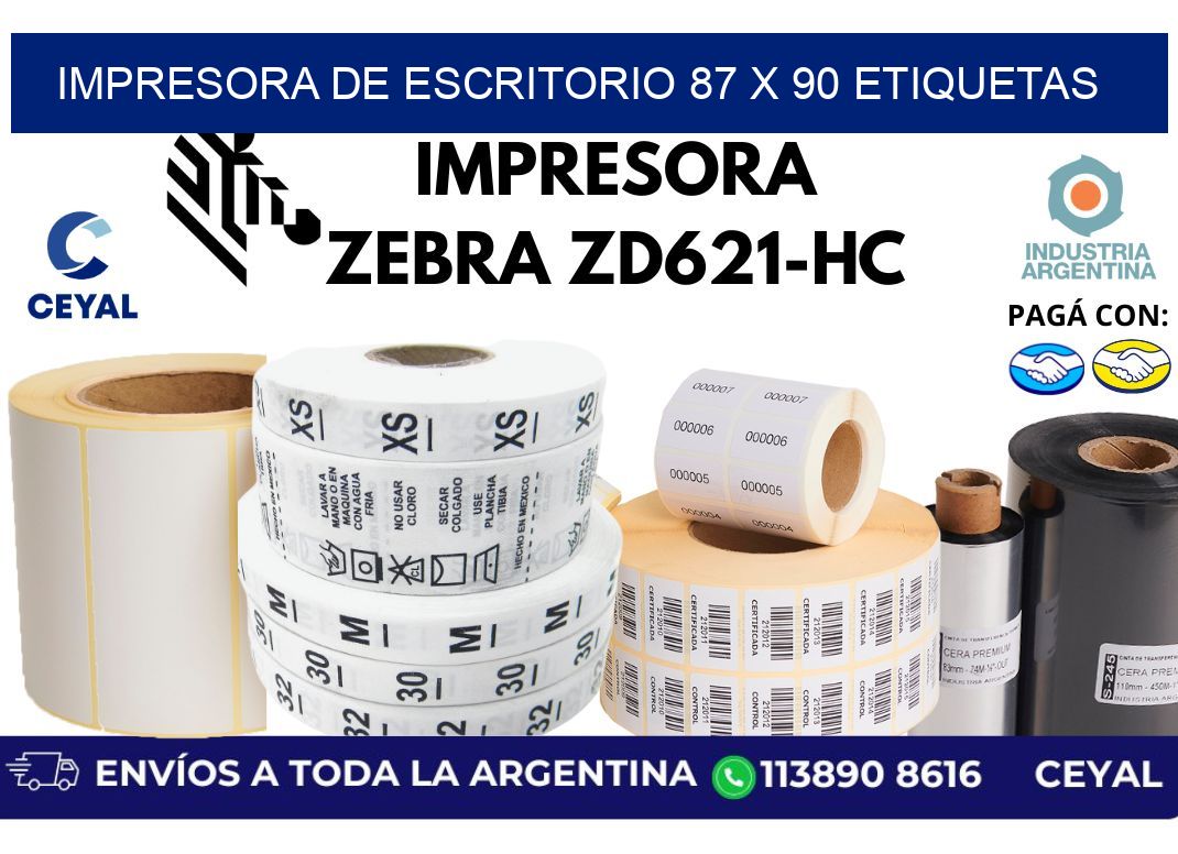 impresora de escritorio 87 x 90 etiquetas