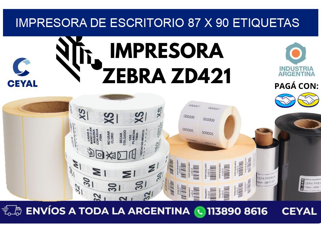 impresora de escritorio 87 x 90 etiquetas
