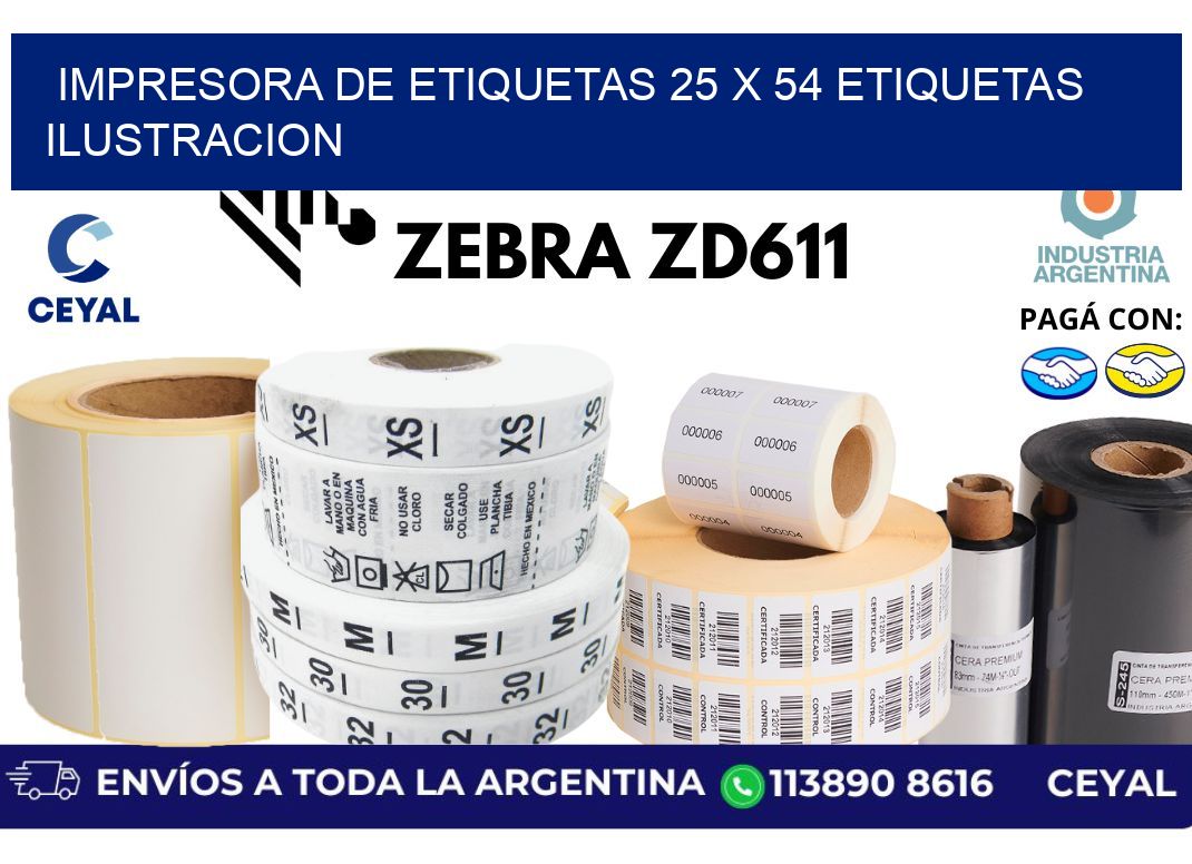 impresora de etiquetas 25 x 54 etiquetas ilustracion