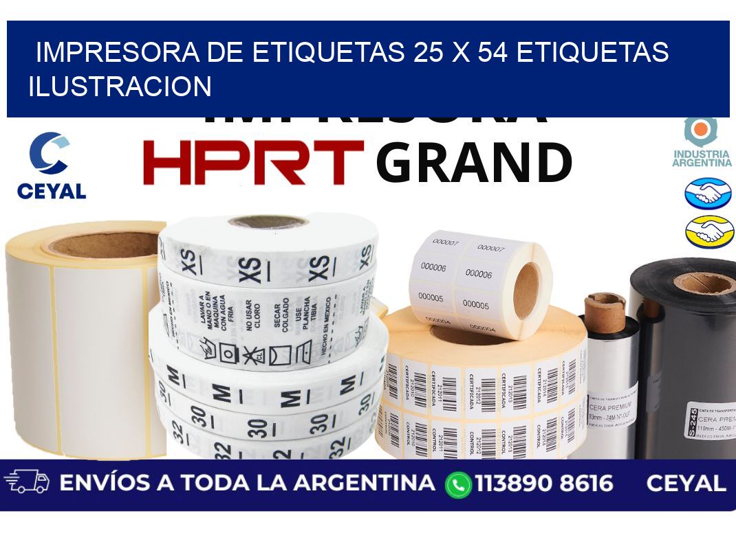 impresora de etiquetas 25 x 54 etiquetas ilustracion