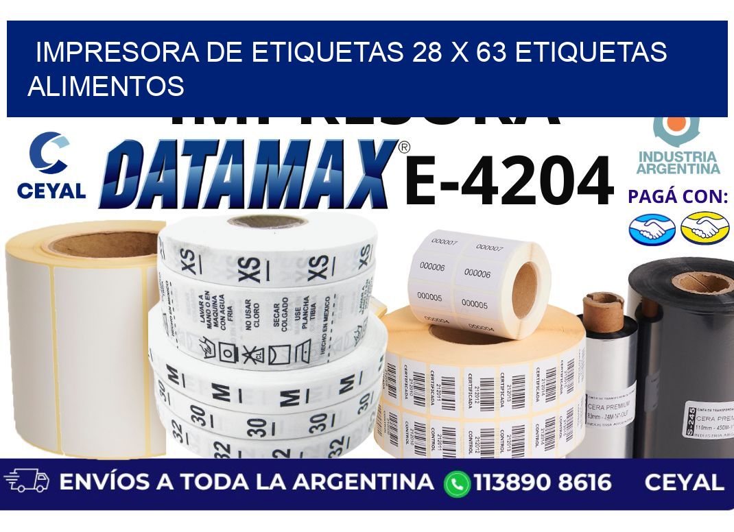 impresora de etiquetas 28 x 63 etiquetas alimentos