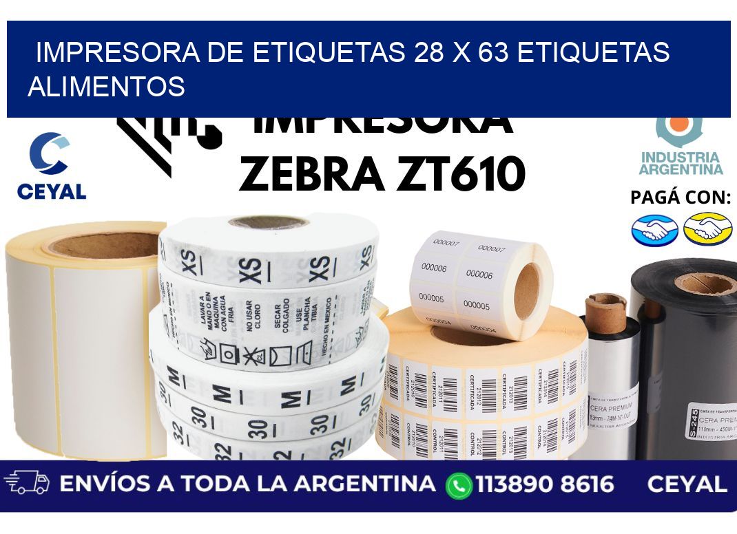 impresora de etiquetas 28 x 63 etiquetas alimentos