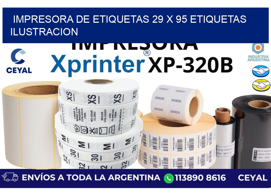 impresora de etiquetas 29 x 95 etiquetas ilustracion