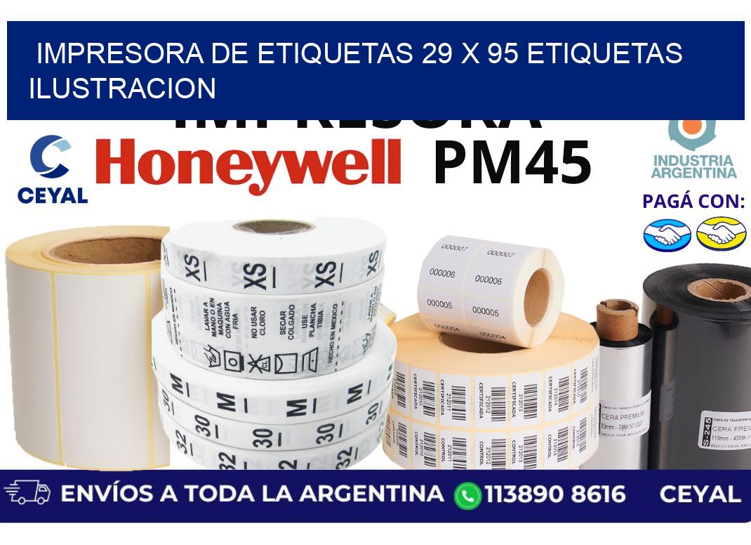 impresora de etiquetas 29 x 95 etiquetas ilustracion