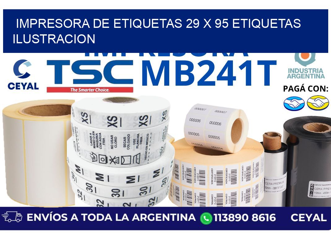 impresora de etiquetas 29 x 95 etiquetas ilustracion