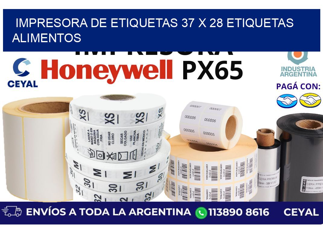 impresora de etiquetas 37 x 28 etiquetas alimentos