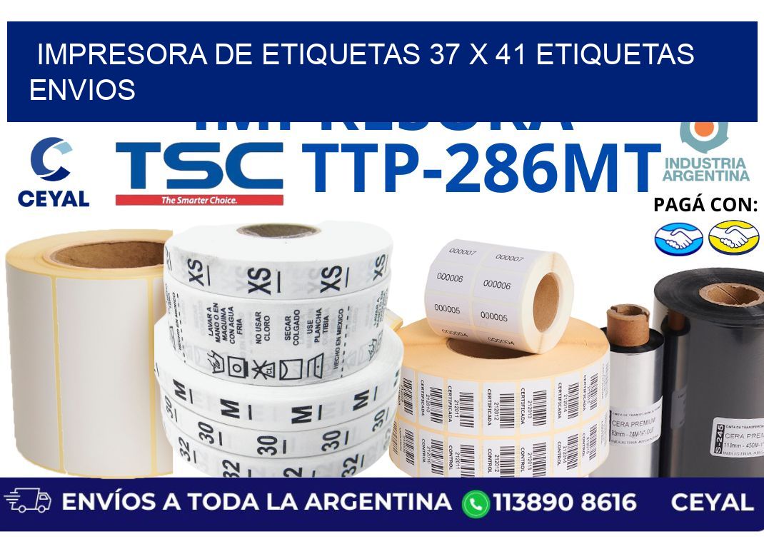 impresora de etiquetas 37 x 41 etiquetas envios