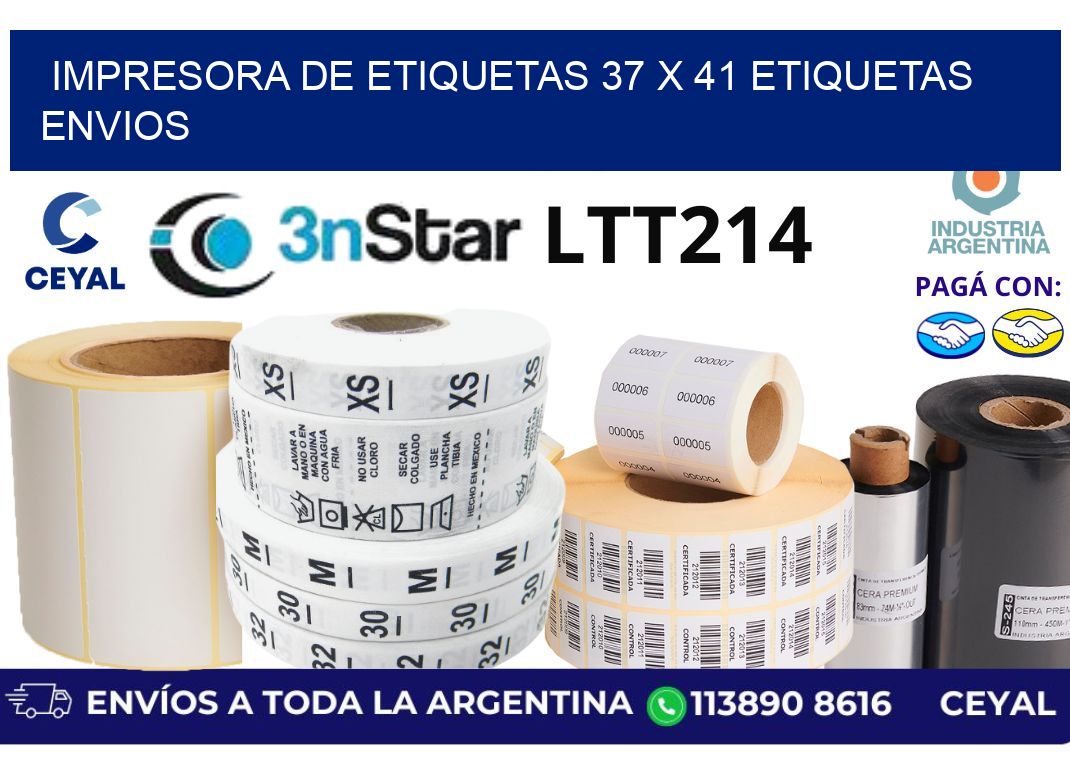 impresora de etiquetas 37 x 41 etiquetas envios