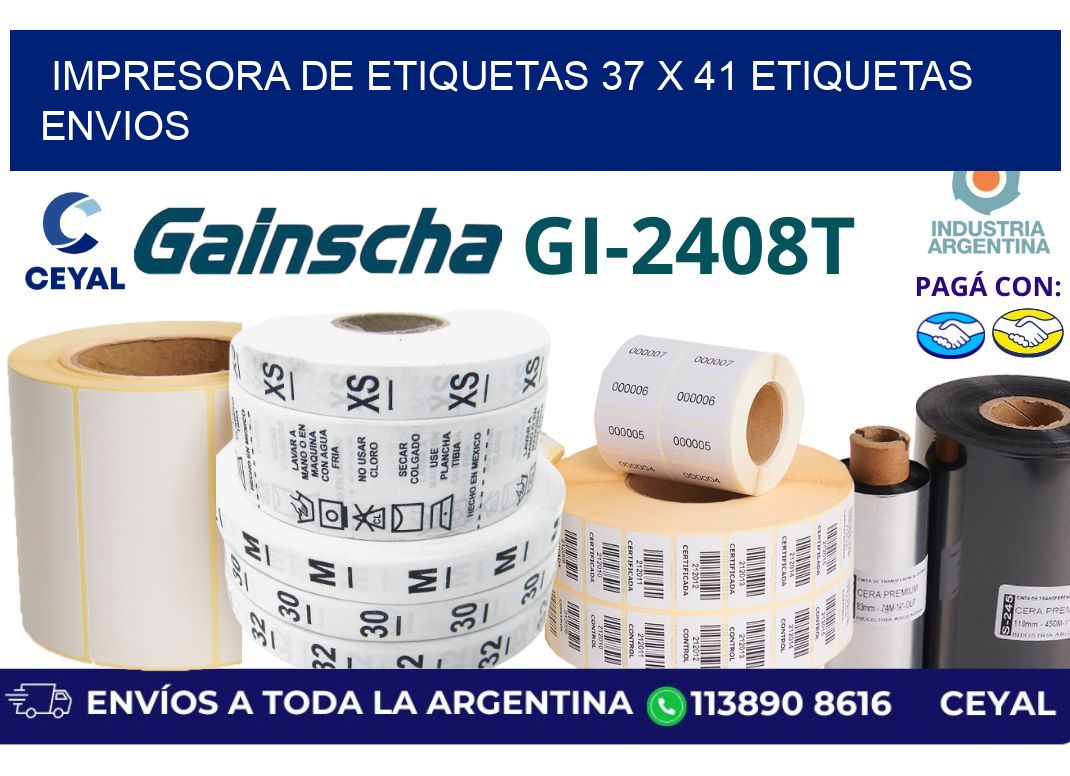 impresora de etiquetas 37 x 41 etiquetas envios