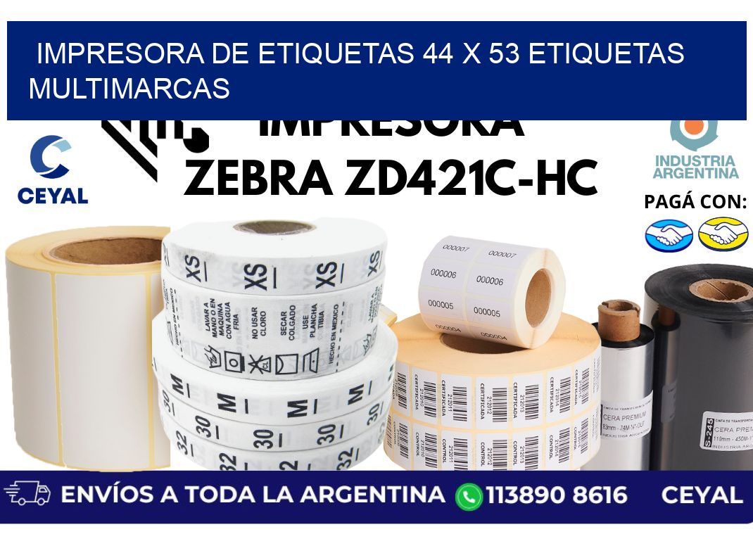 impresora de etiquetas 44 x 53 etiquetas multimarcas
