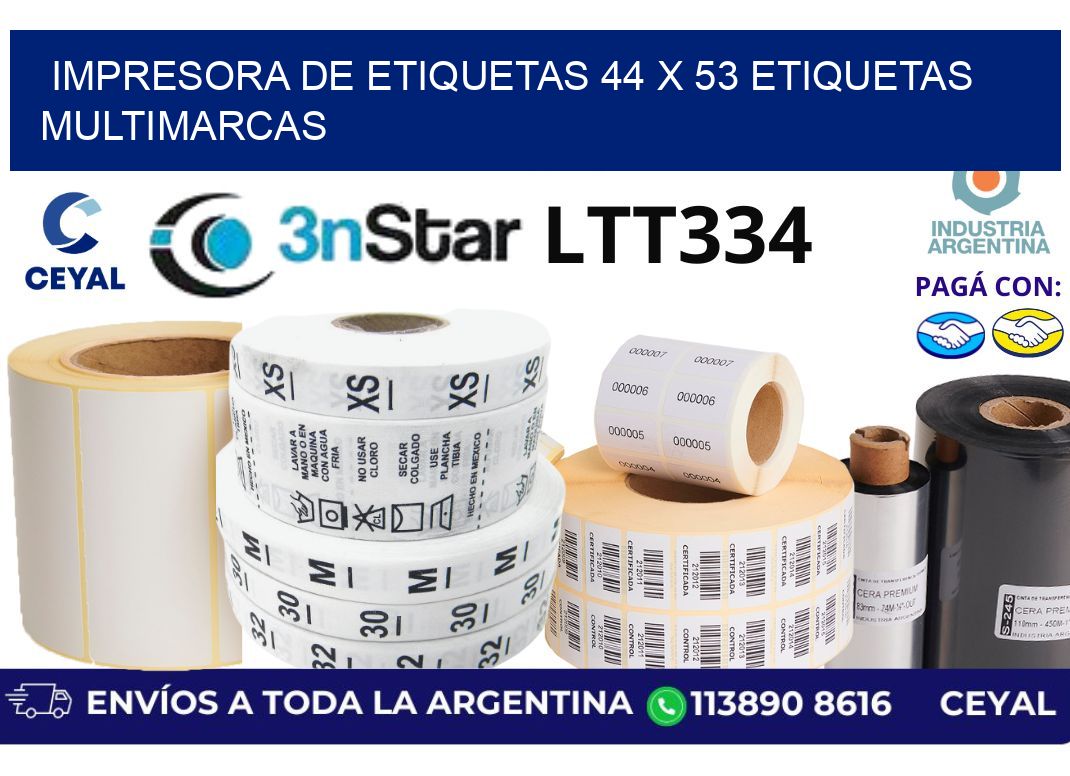 impresora de etiquetas 44 x 53 etiquetas multimarcas