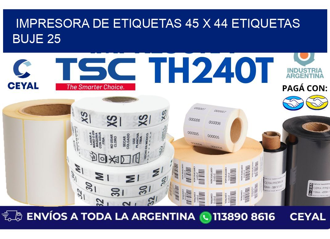 impresora de etiquetas 45 x 44 etiquetas  buje 25