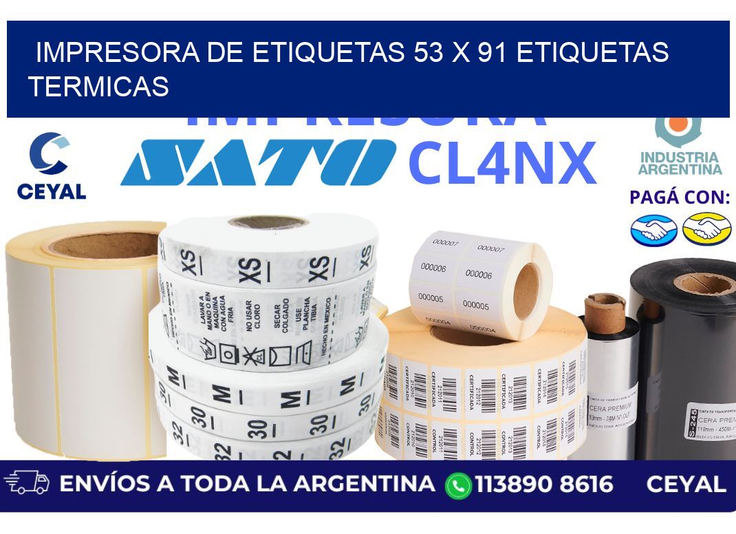 impresora de etiquetas 53 x 91 etiquetas termicas
