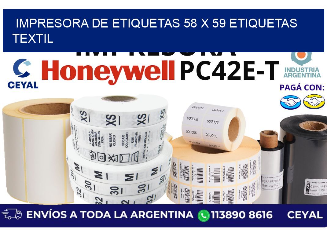 impresora de etiquetas 58 x 59 etiquetas textil