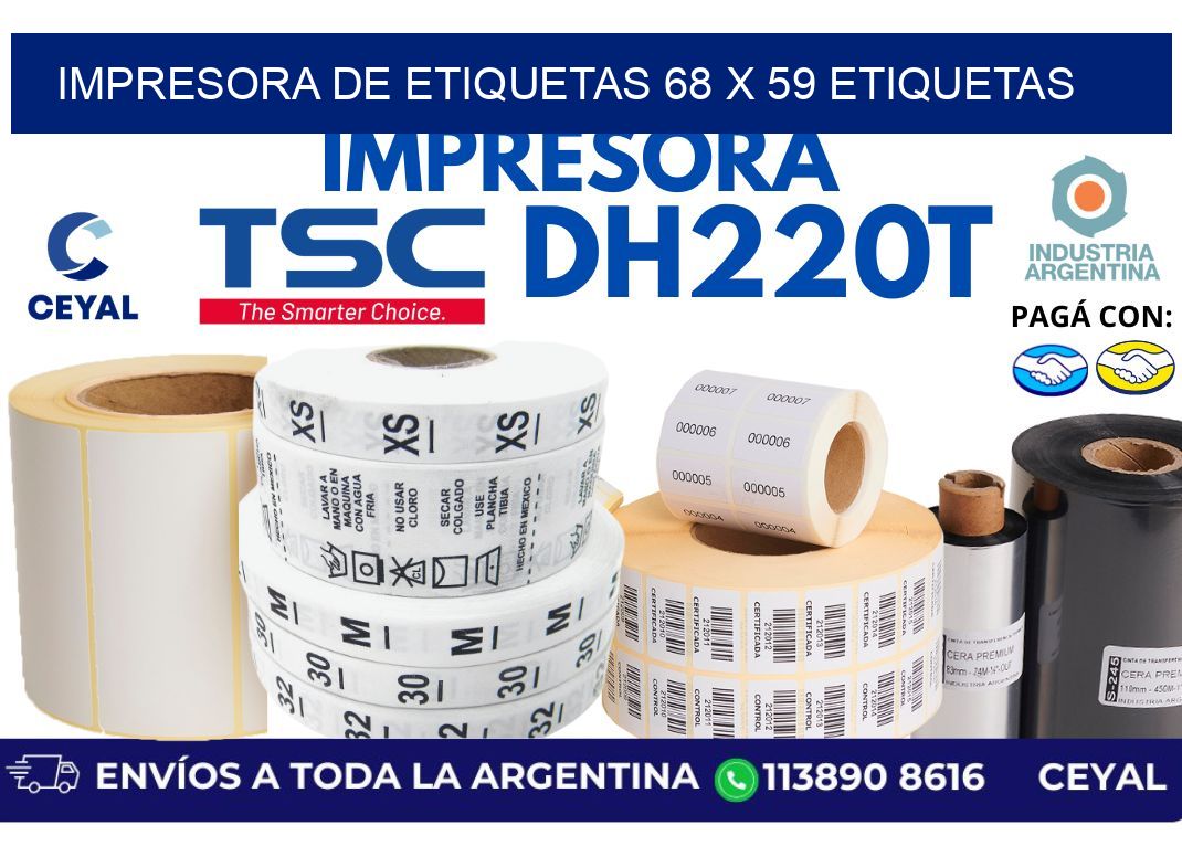 impresora de etiquetas 68 x 59 etiquetas