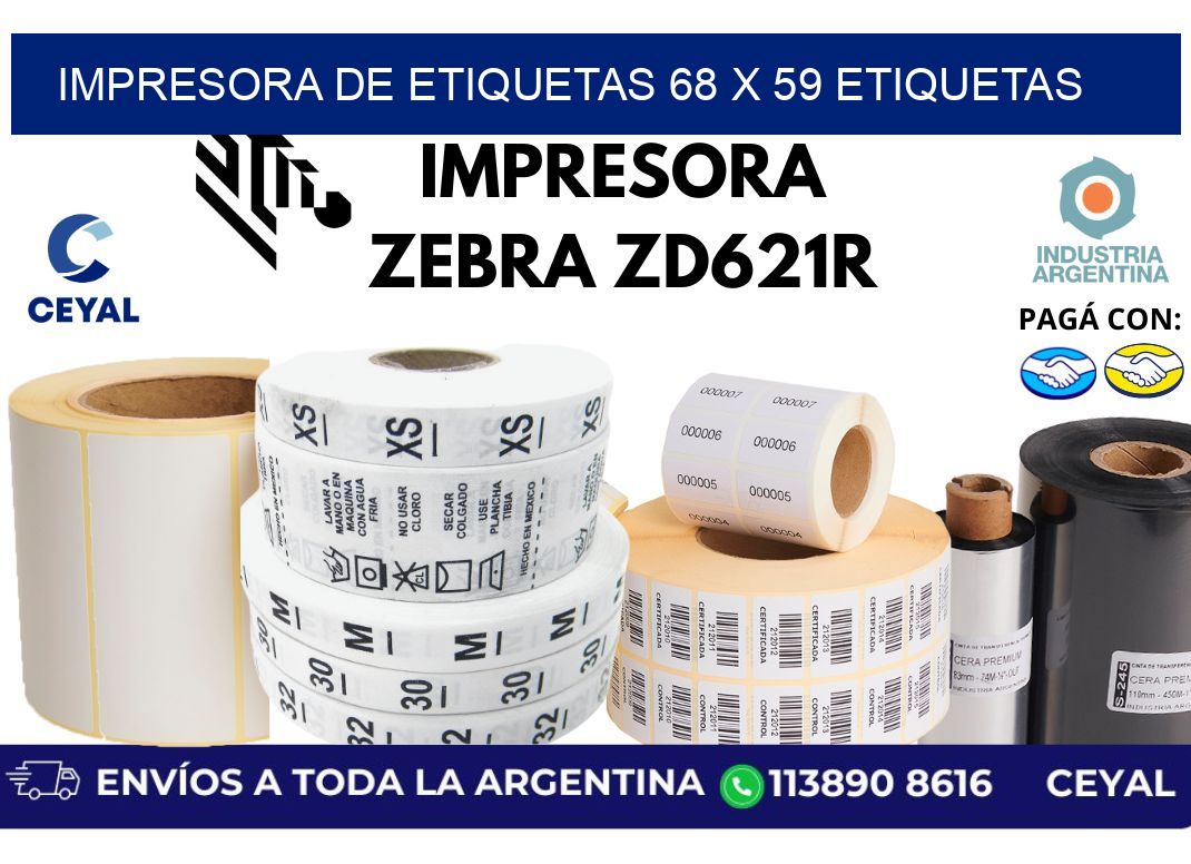 impresora de etiquetas 68 x 59 etiquetas