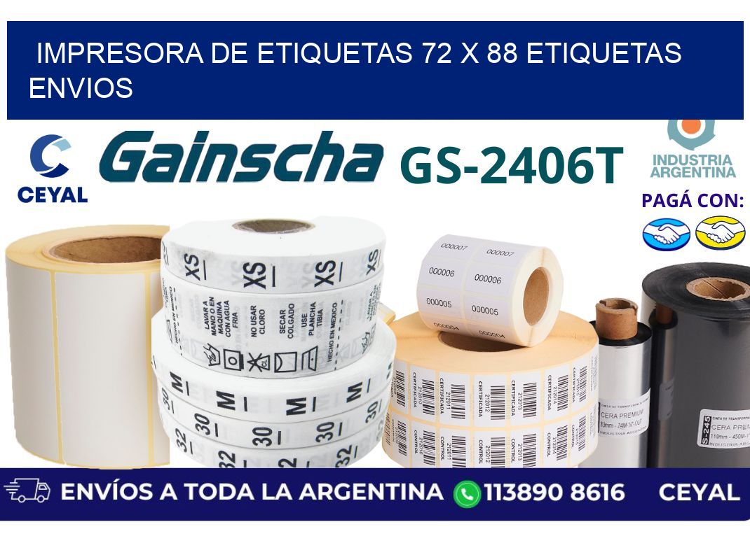 impresora de etiquetas 72 x 88 etiquetas envios