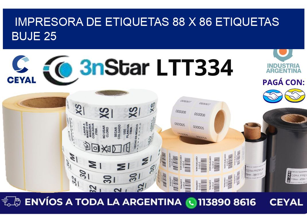 impresora de etiquetas 88 x 86 etiquetas  buje 25
