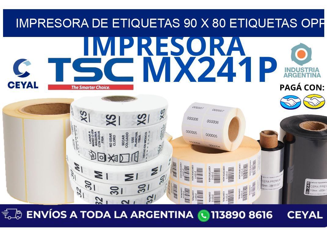 impresora de etiquetas 90 x 80 etiquetas opp