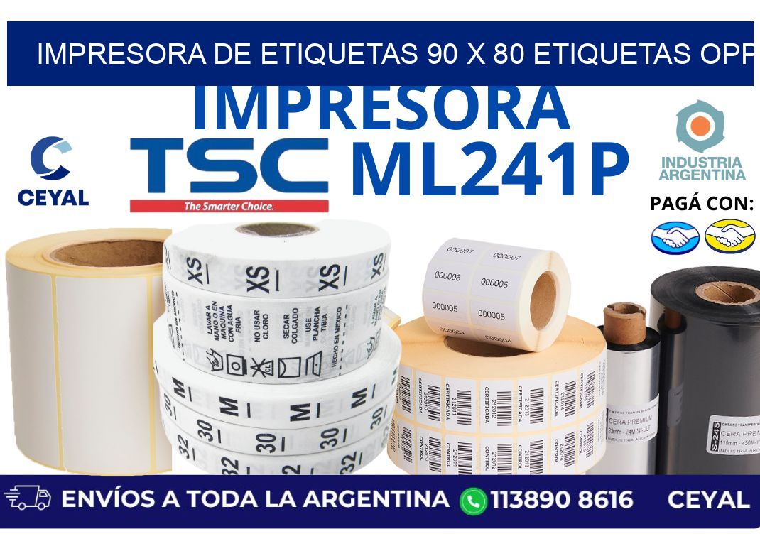 impresora de etiquetas 90 x 80 etiquetas opp