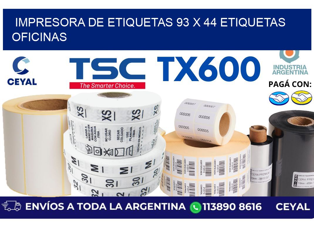 impresora de etiquetas 93 x 44 etiquetas oficinas