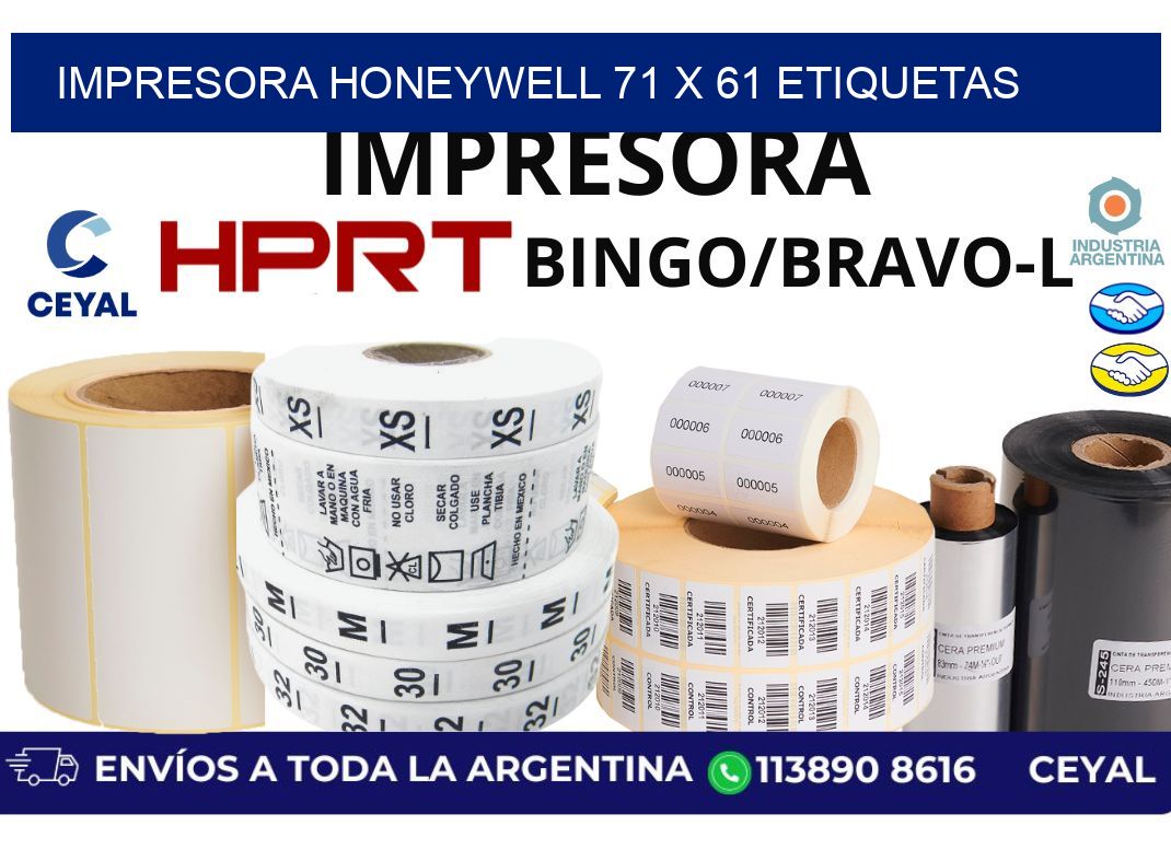 impresora honeywell 71 x 61 etiquetas