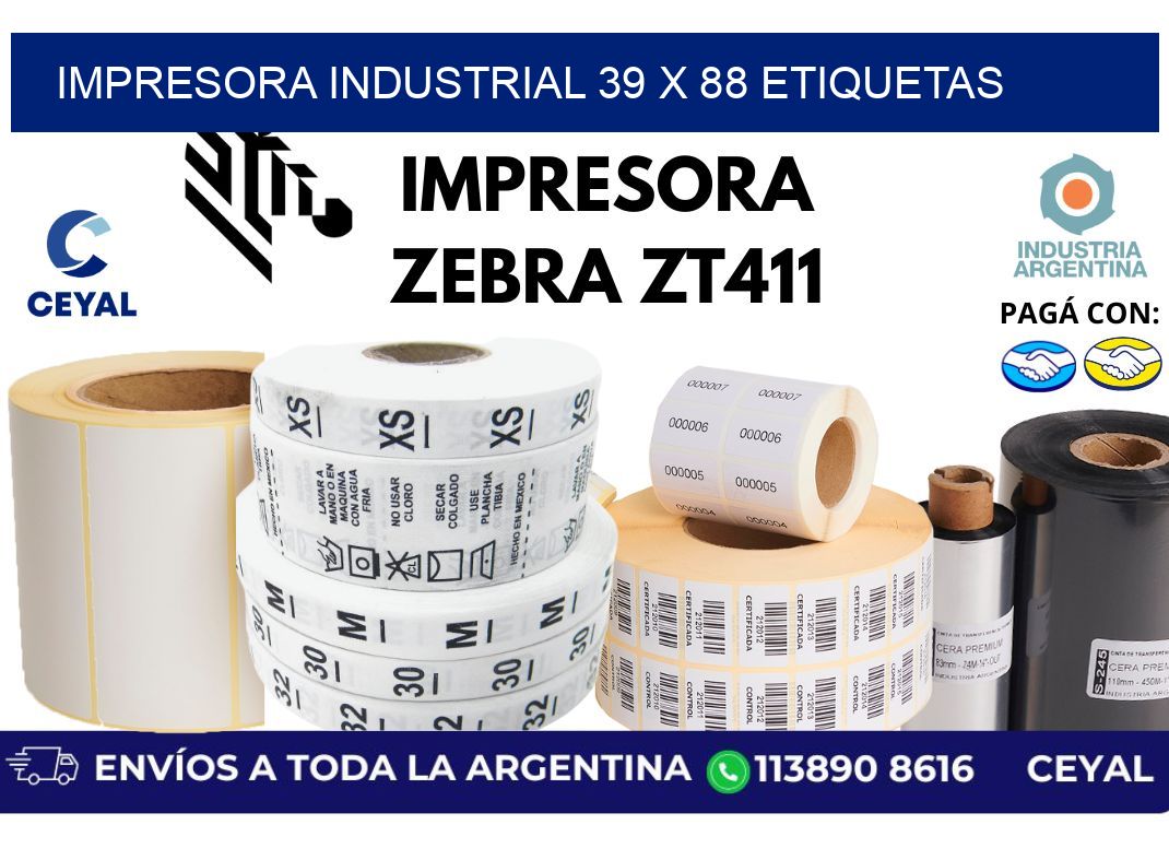 impresora industrial 39 x 88 etiquetas