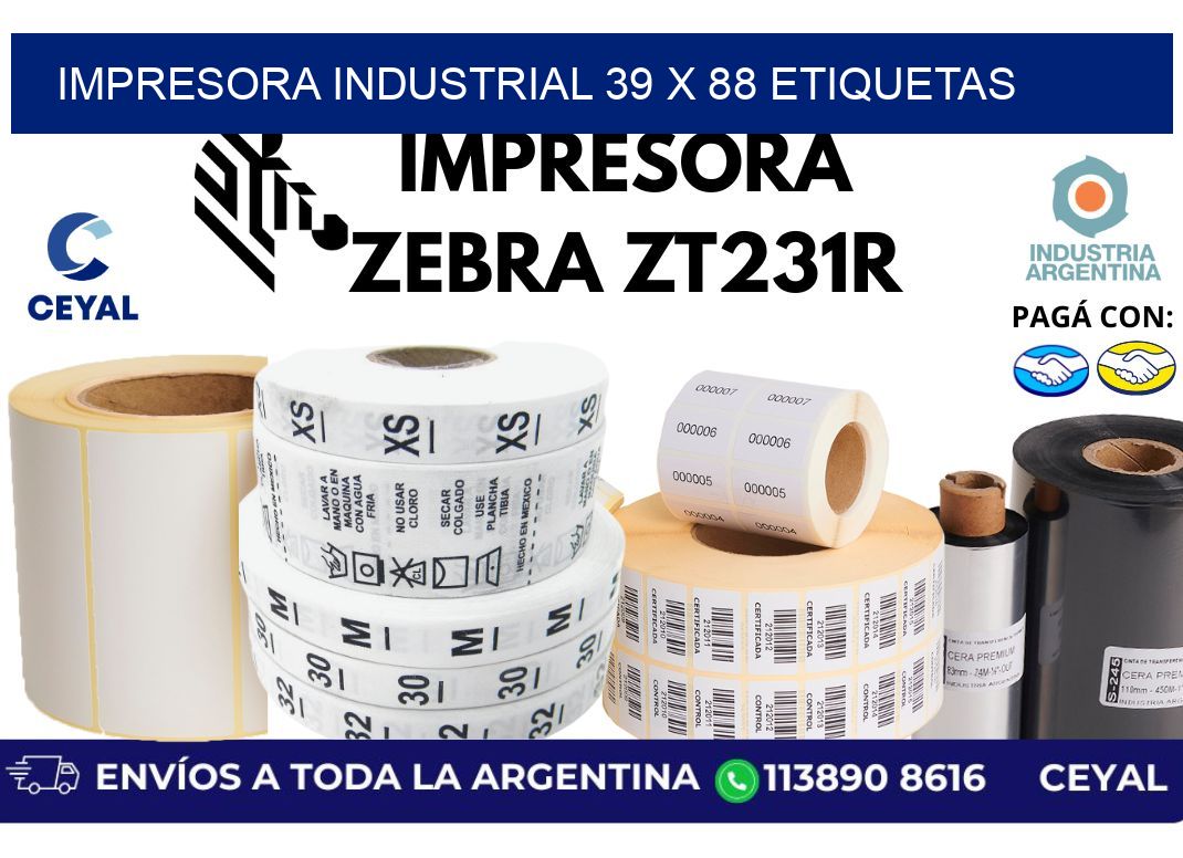 impresora industrial 39 x 88 etiquetas