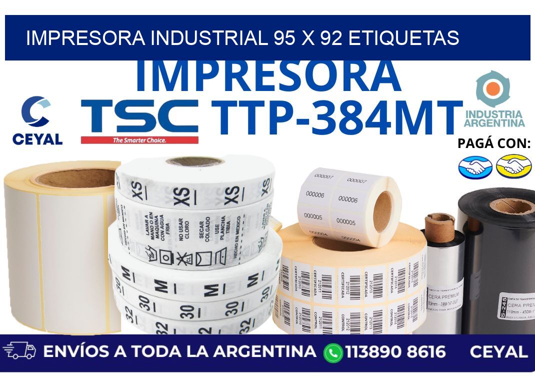 impresora industrial 95 x 92 etiquetas