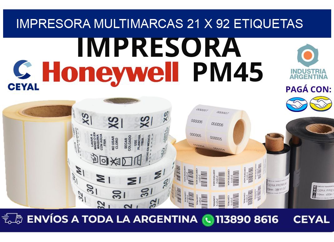 impresora multimarcas 21 x 92 etiquetas