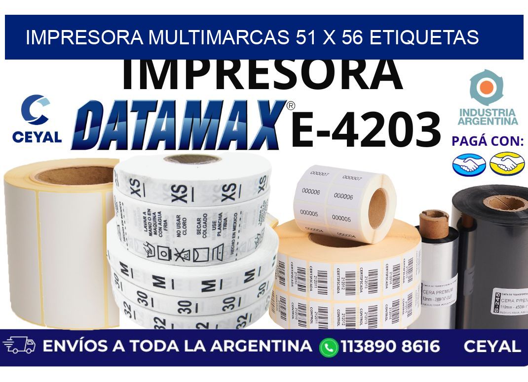 impresora multimarcas 51 x 56 etiquetas