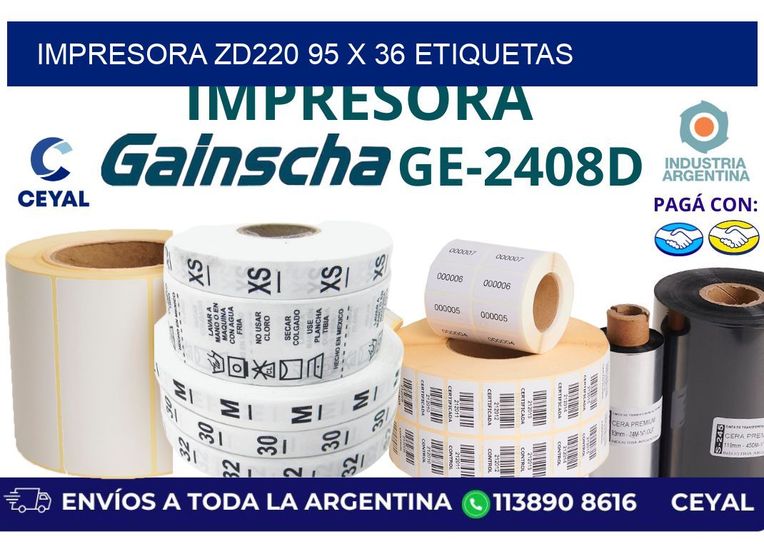 impresora zd220 95 x 36 etiquetas
