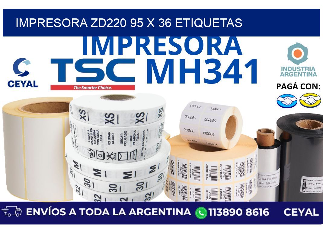 impresora zd220 95 x 36 etiquetas