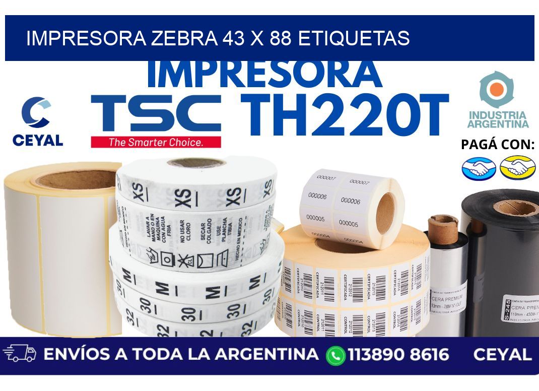 impresora zebra 43 x 88 etiquetas