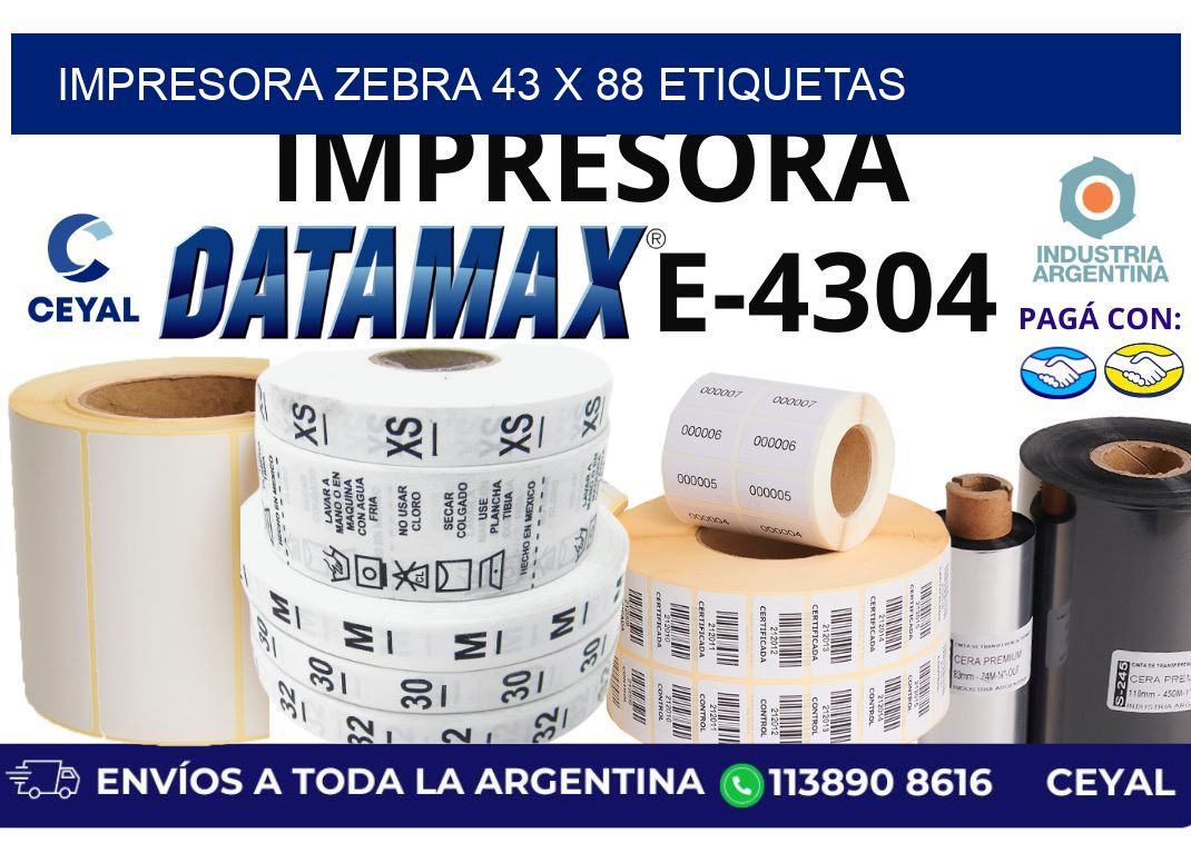 impresora zebra 43 x 88 etiquetas