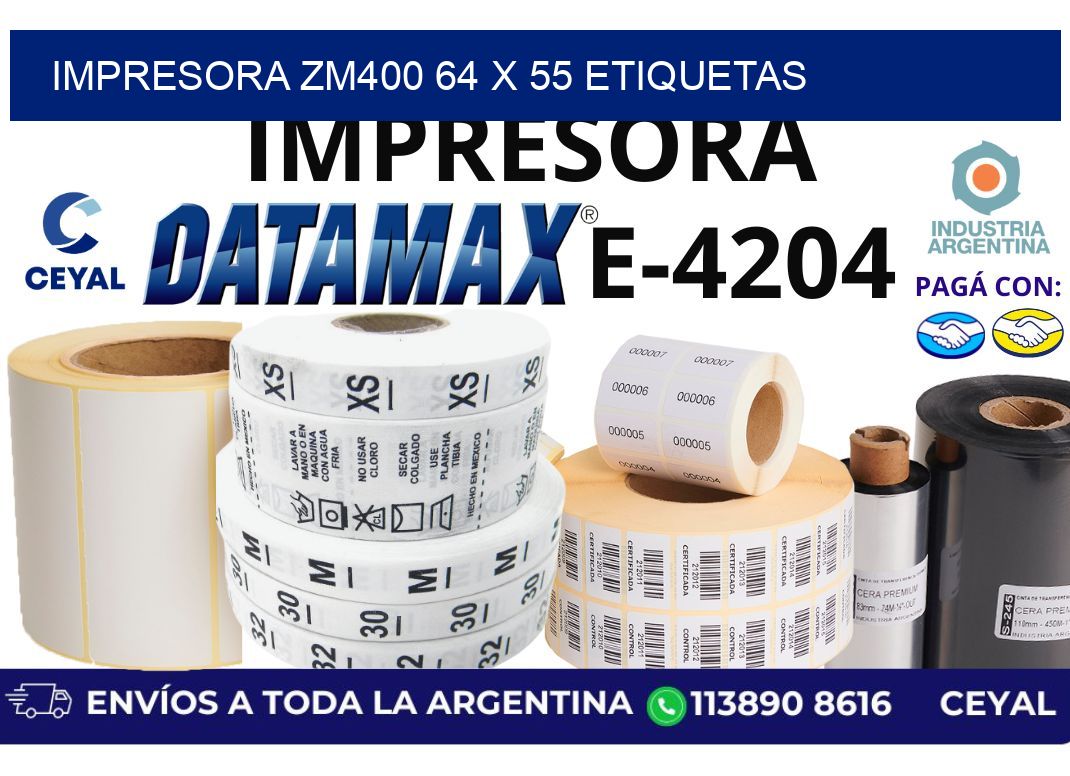 impresora zm400 64 x 55 etiquetas