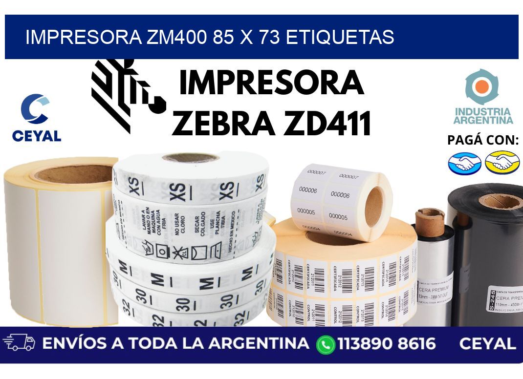 impresora zm400 85 x 73 etiquetas