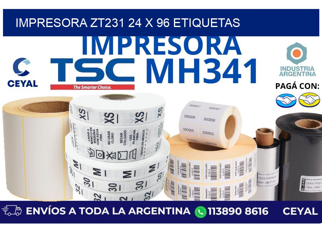 impresora zt231 24 x 96 etiquetas