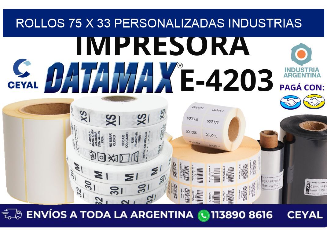 rollos 75 x 33 personalizadas industrias