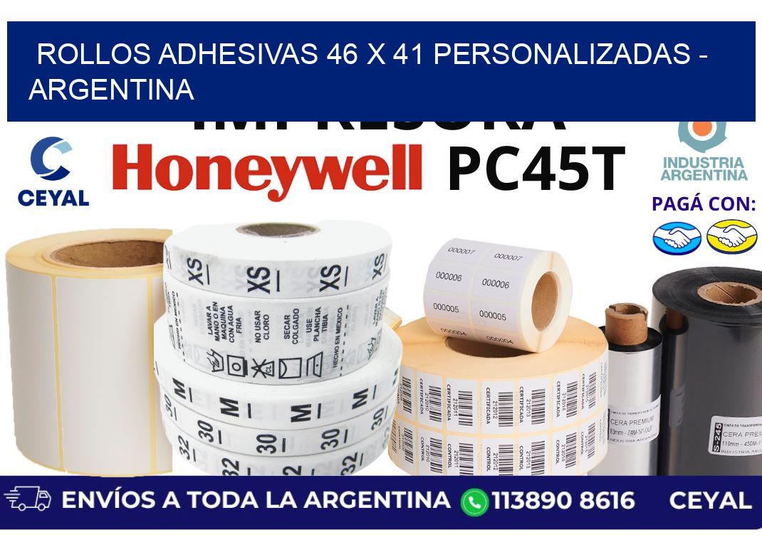 rollos adhesivas 46 x 41 personalizadas - Argentina