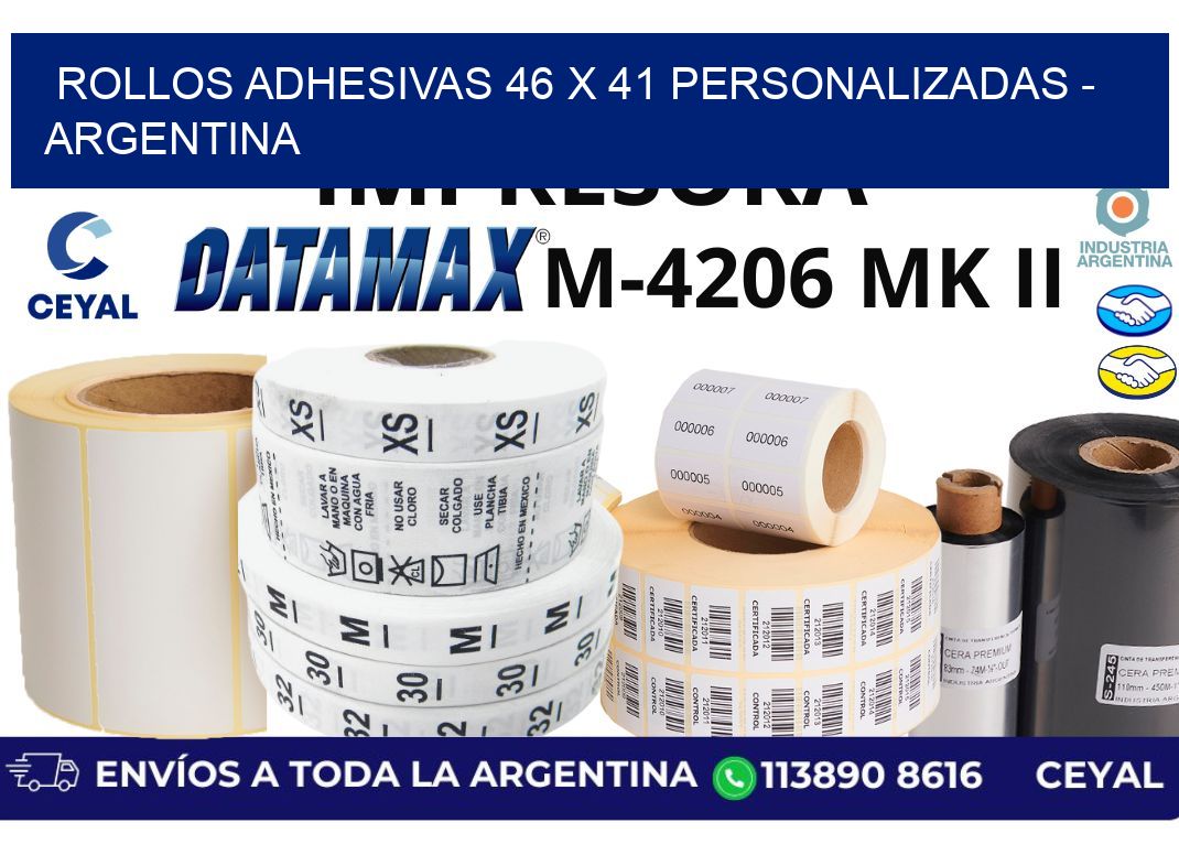 rollos adhesivas 46 x 41 personalizadas - Argentina