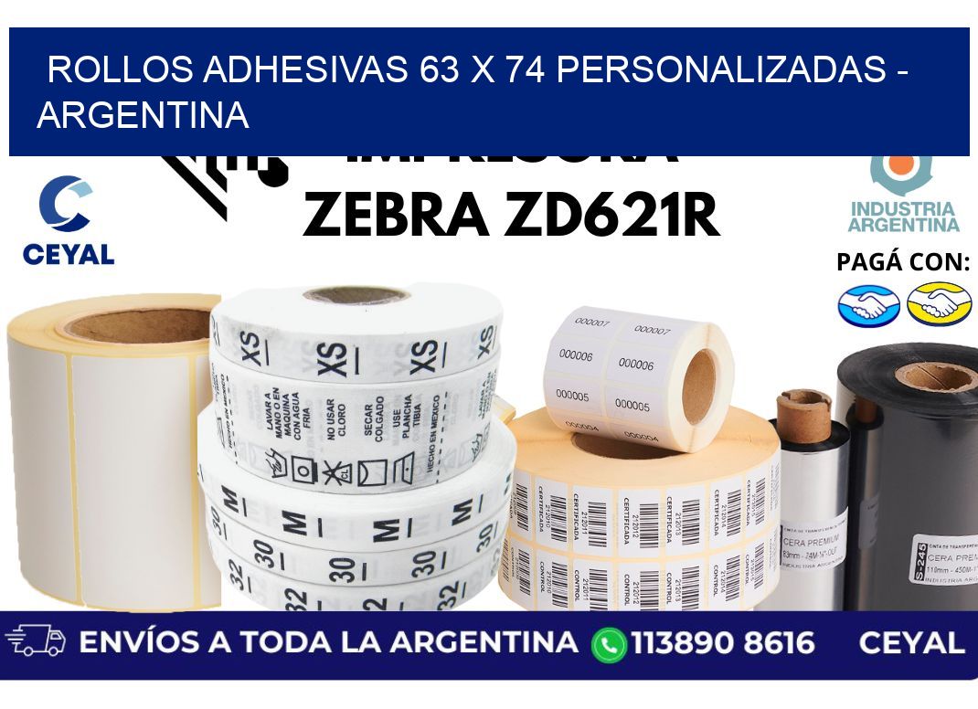 rollos adhesivas 63 x 74 personalizadas – Argentina