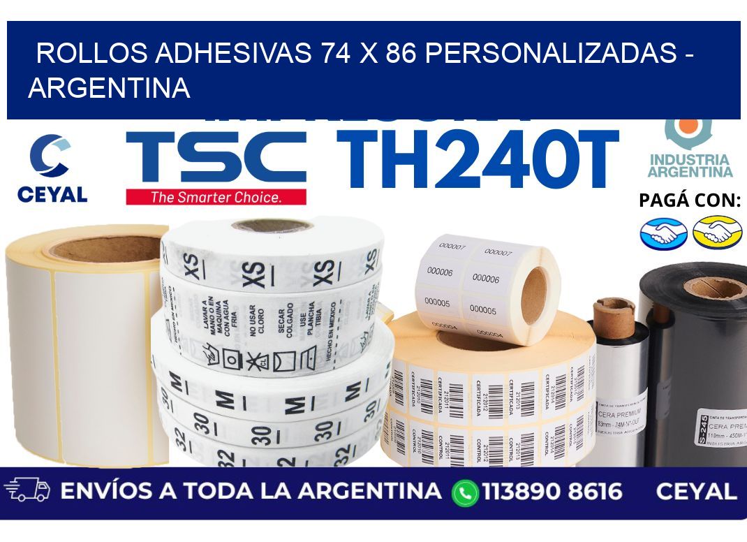 rollos adhesivas 74 x 86 personalizadas – Argentina