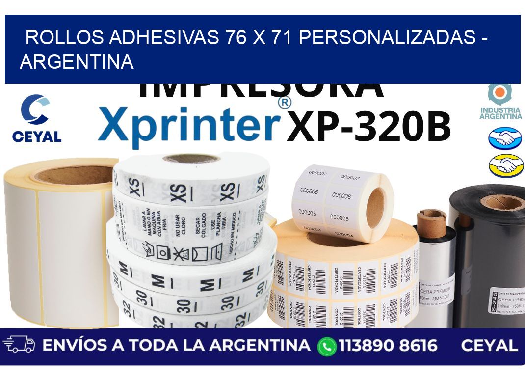 rollos adhesivas 76 x 71 personalizadas – Argentina