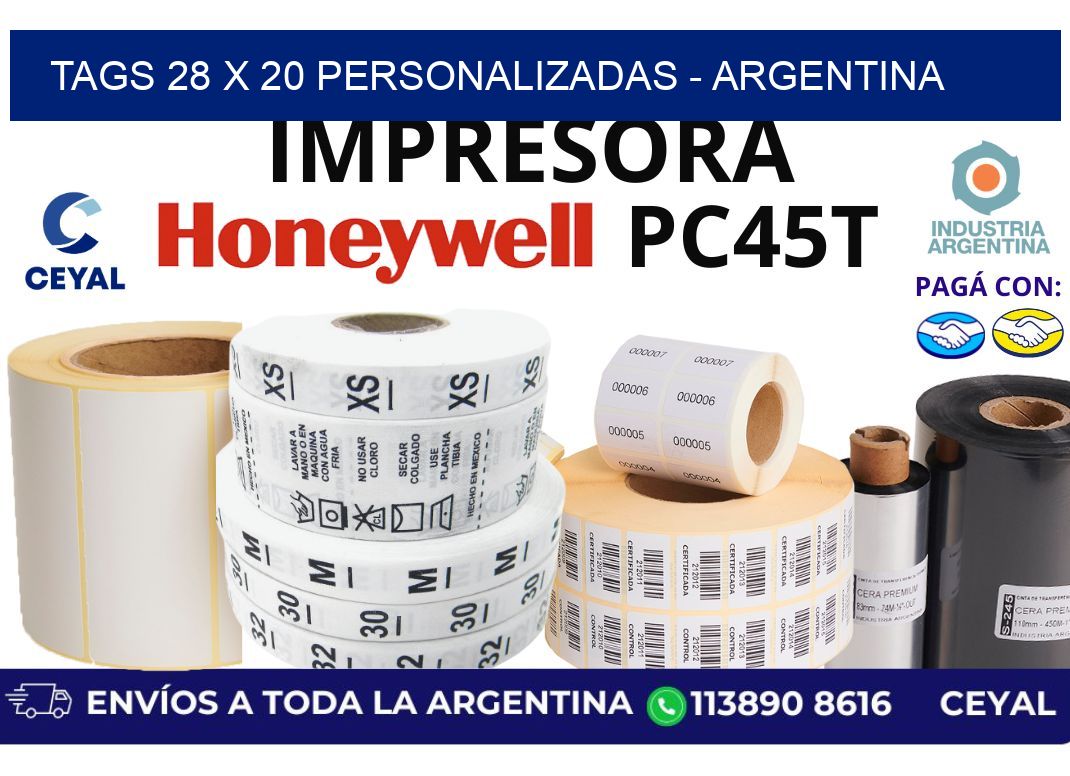 tags 28 x 20 personalizadas - Argentina