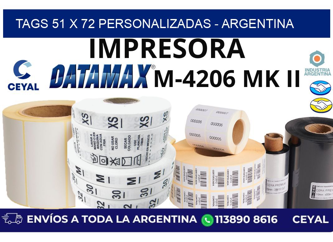tags 51 x 72 personalizadas - Argentina