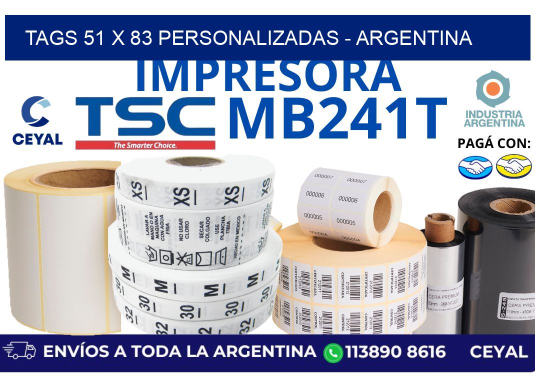 tags 51 x 83 personalizadas - Argentina